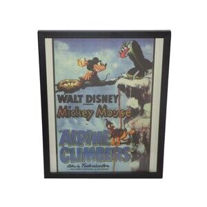 Walt Disney's Mickey Mouse in Alpine Climbers Reproduction Print ~ Framed